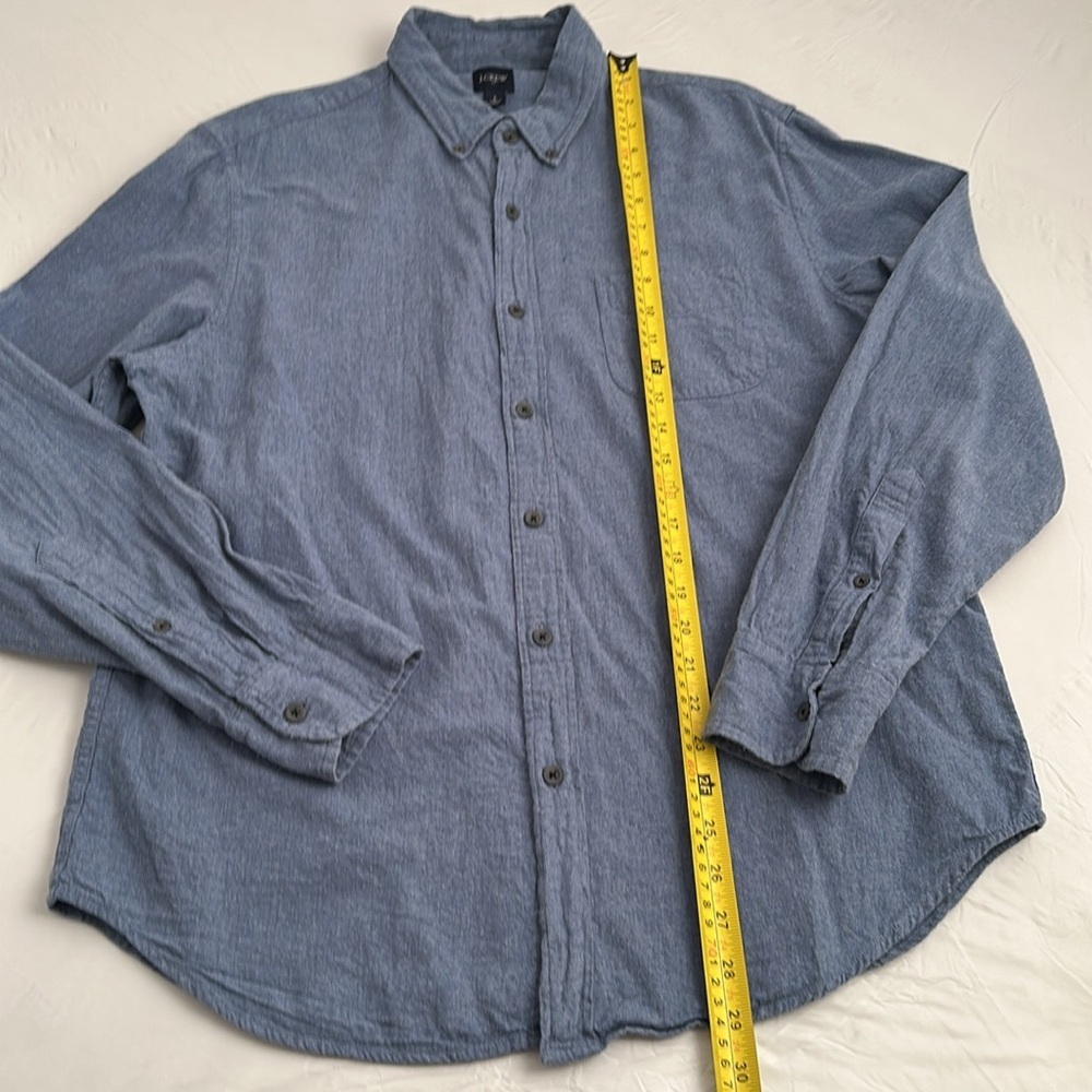 J Crew solid blue brushed twill button down shirt - image 4
